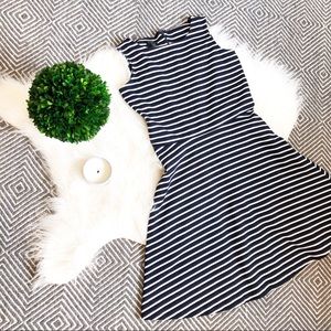 Talbots | Navy Stripe A-line Dress